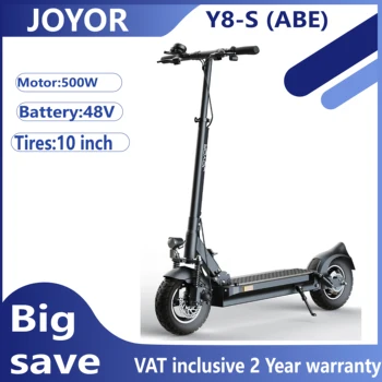 Monopattino elettrico per adulti JOYOR Y8-S（ABE） con motore da 500W, batteria 48V26AH, pieghevole, pneumatici da 10 pollici, e-scooter da città.