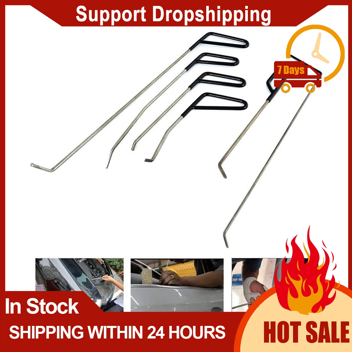 1 Set Stainless Steel Auto Body Dent Repair Tool Hail Damage Removal