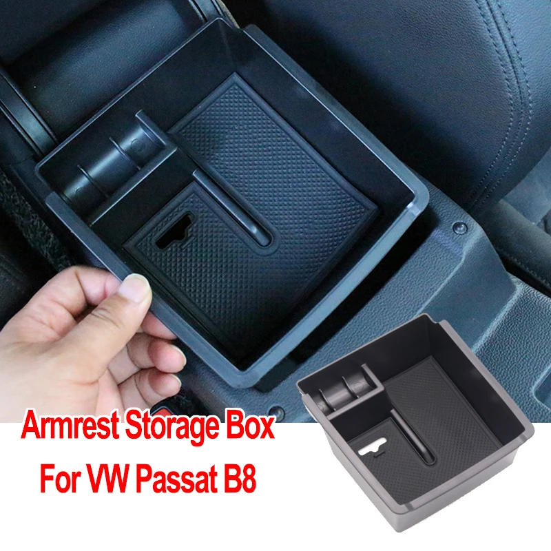 Passat B8 Console Armrest Storage Organizer Passat B8 2015 2016 2017 2018  Armrest Box For VW Volkswagen Passat B8 Accessories