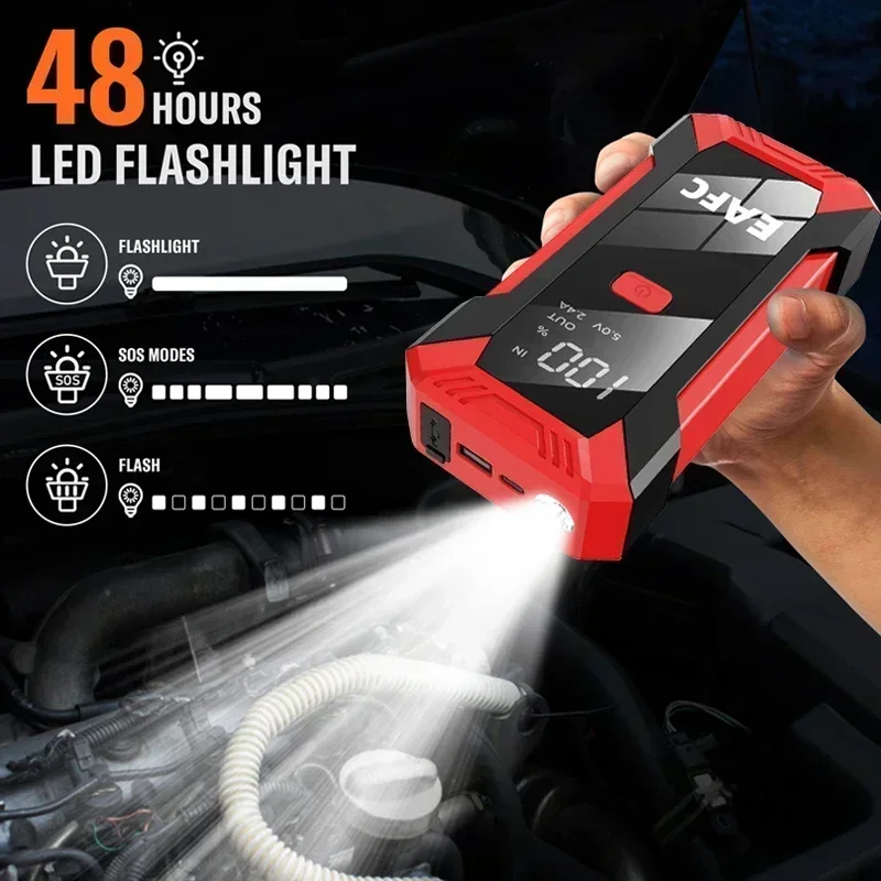 Car Jump Starter Jump Starter Car Battery Charger Portable Battery Charger Car Jump Starter Battery Booster Charger Car Emergency Starter 2000A/1200A/1000A/600A Petrol Diesel 12V PowerBank Starting Device