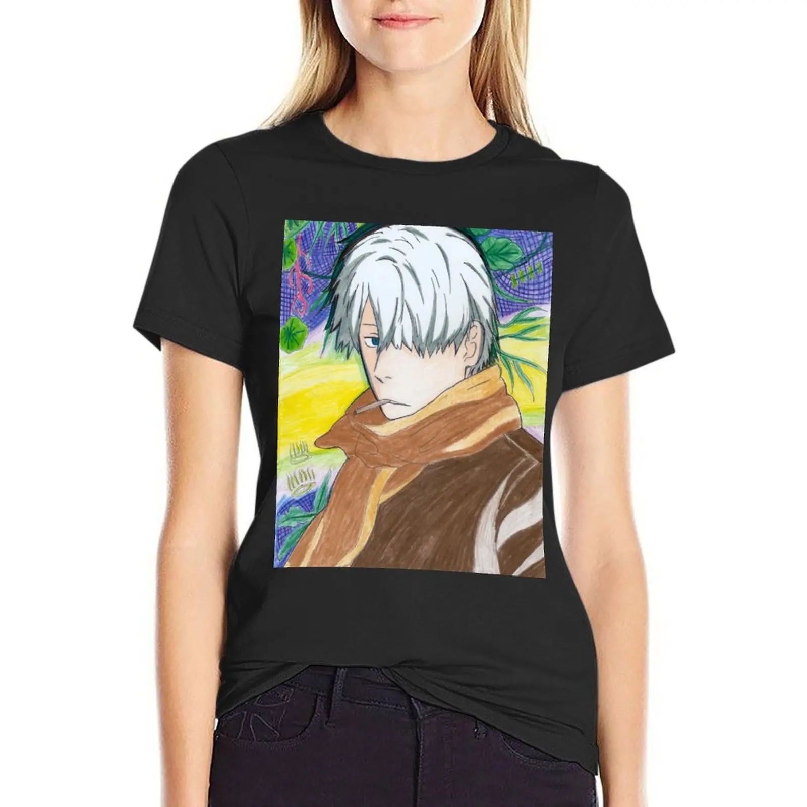mushishi ginko T-Shirt plus size tops kawaii clothes Female clothing Aesthetic clothing luxury designer clothing Women