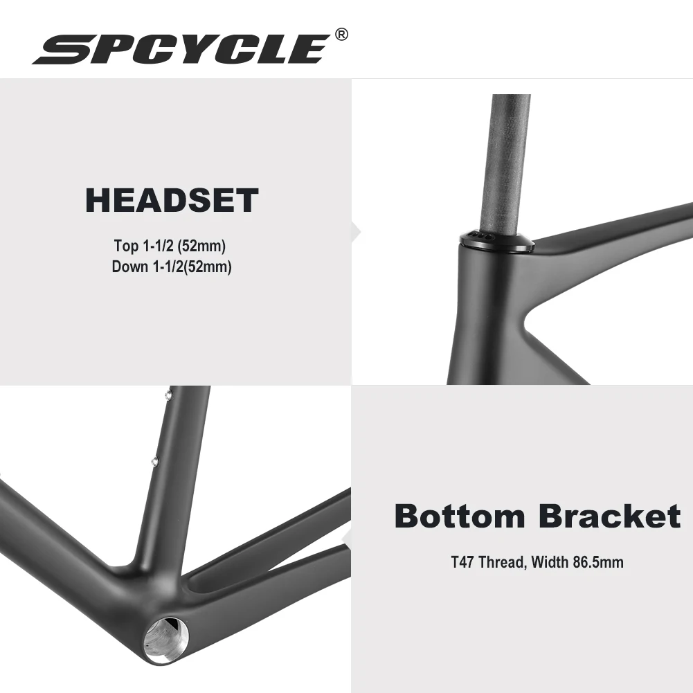 Spcycle T1000 카본 림 브레이크 로드 자전거 프레임 모던 지오메트리 클래식 V 브레이크 레이싱 자전거 프레임셋