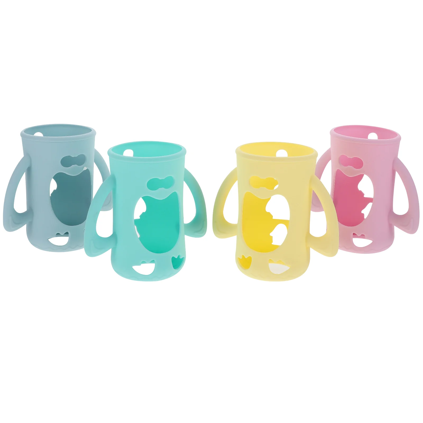 

4 Pcs Baby Feeding Bottle Accessories for Girls Protector Sleeve Case Silica Gel