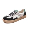 GKTINOO Spring Autumn Suede Sneakers Women Genuine Leather Patchwork Flats Lace-up Round Toe Ladies Training Shoes Handmade 2