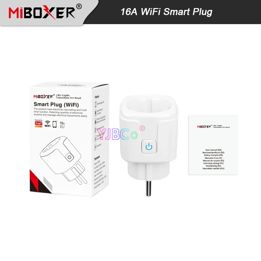 Miboxer Tuya app Remote/voice control Timing Child Lock Memory (UK)/EU&FR) 16A WiFi Smart Plug with Power Consumption Statistics wafu hf 018w wifi smart electronic lock