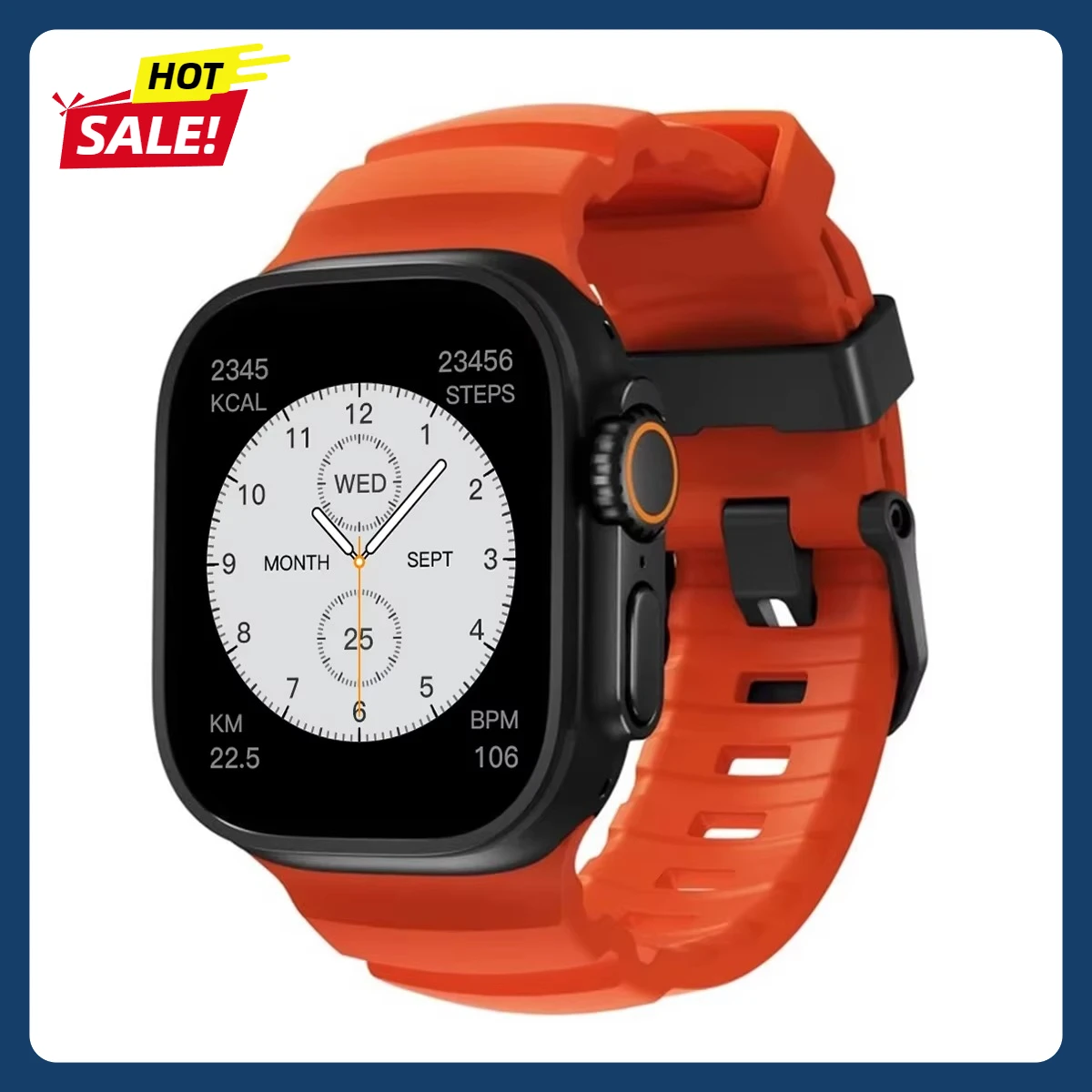 Premium Silicone Sport Band for Apple Watch - Adjustable Wristband Strap Bracelet