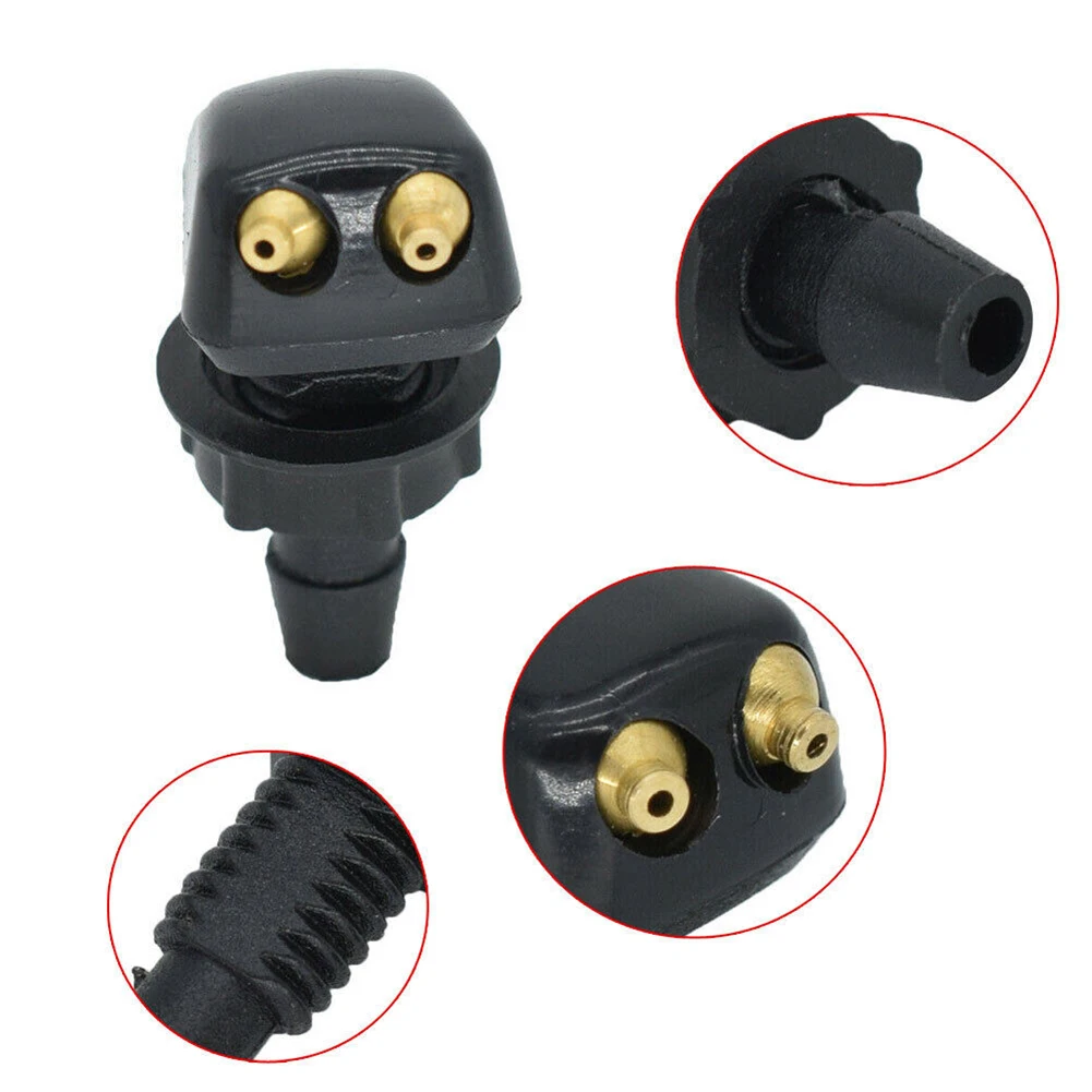 

2 Pcs Car Dual Holes Windshield Washer Nozzle Wiper Water Spray Jet Adjustable Compatible Anti-wear And Anti-corrosion ABS