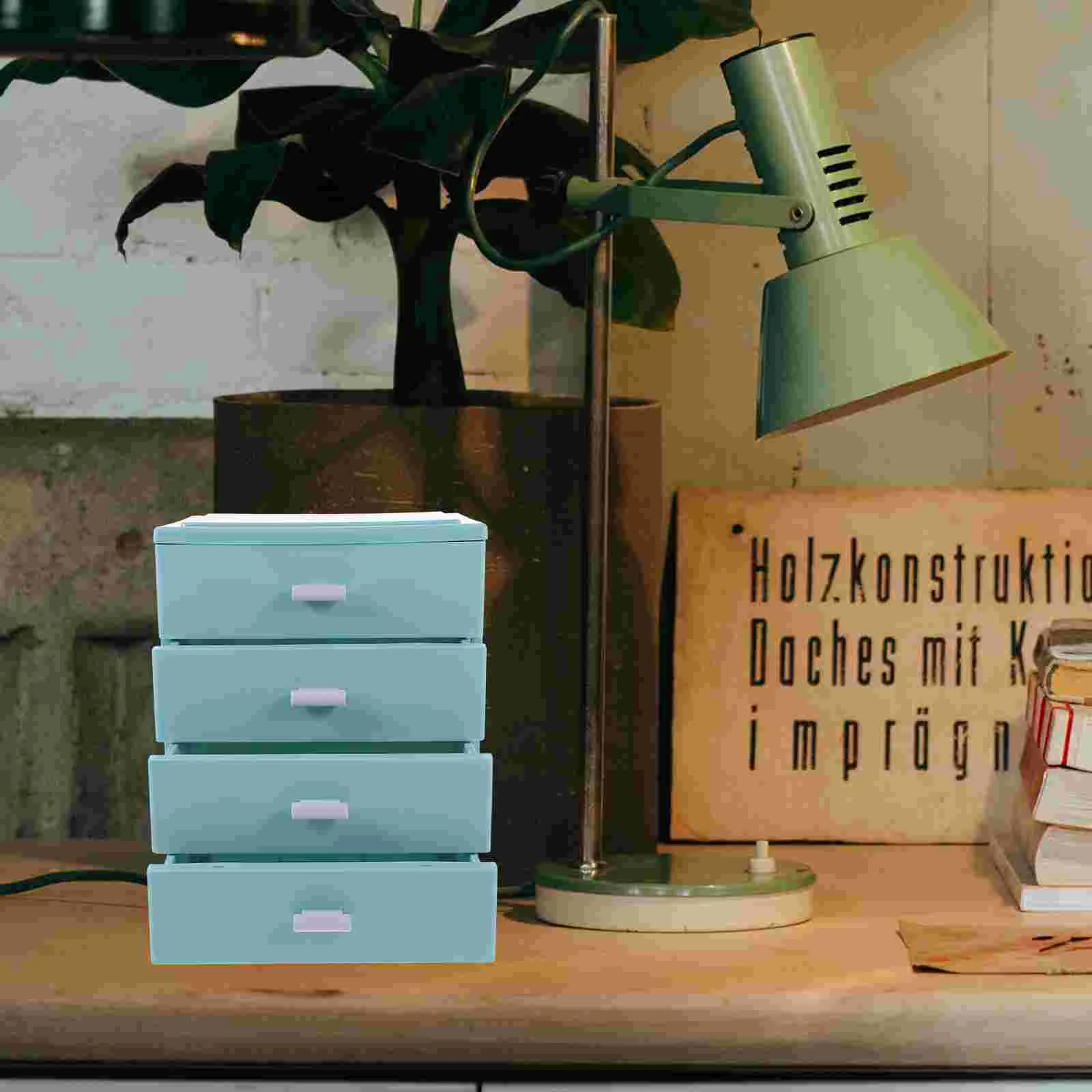 

Storage Box Drawer Style Stationery Organizer Desk Plastic Desktop Case Tabletop Drawers
