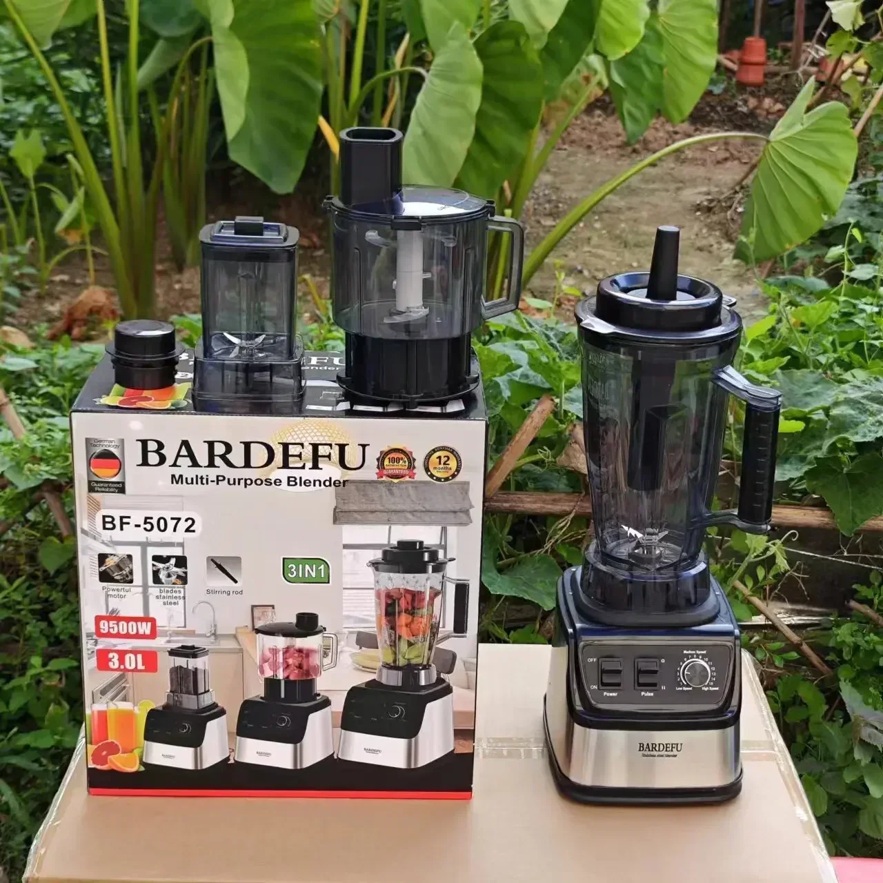 3L 3in1 Blender Stainless Steel Large Capacity Metal Juicer Food Processor Meat Grinder 2