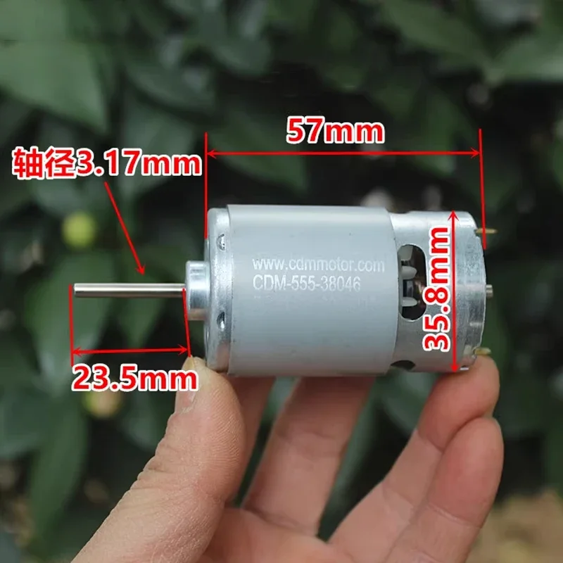 RS-555 미니 36mm 모터 DC 12V 18V 21.6V 24V 13000RPM 중속 전면 볼 베어링 카본 브러시 모터 DIY 취미용 장난감 모델
