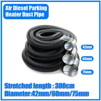 2m Parking Heater Duct Ducting Pipe Hose Black For Webasto Eberspacher Heater 42/60/75mm Car Camper Air Diesel Parking Tube 2
