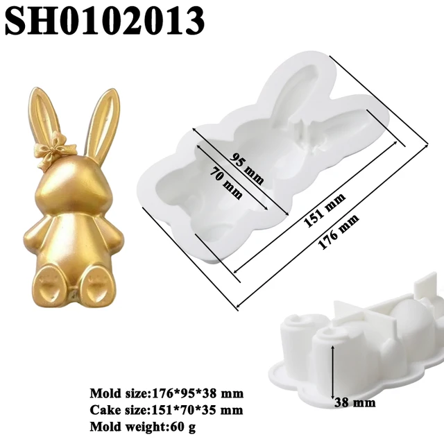 Molde Repostería 3D 2 Moldes De Silicona Conejo Pascua - Para Chocolate, Galletas, Magdalenas, Forma 3D, Horno Y Microondas Molde 3D Desmontable