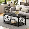 Coffee Table for Living Room, 39 inch Small Table with Storage Shelf, Modern Center Table 6