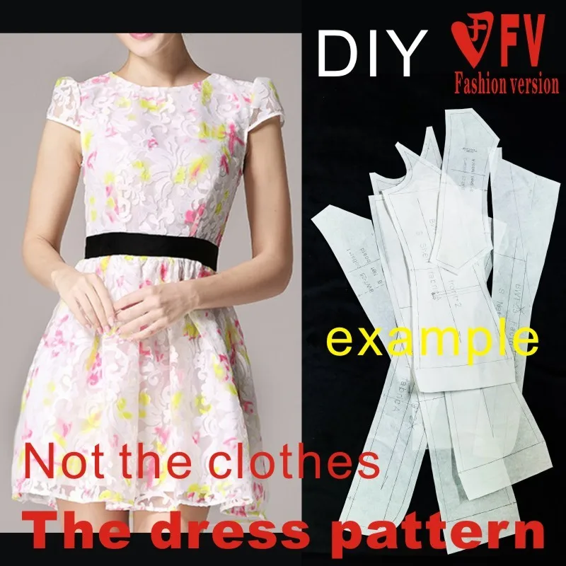 Clothing DIY The dress Dresses Sewing Pattern cutting drawing Women's Dress Sewing Template BLQ-97