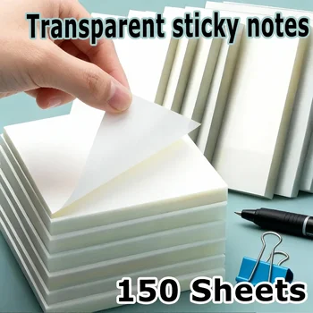 Note adesive trasparenti, scrittura fluida, incollate ripetutamente senza spostamento, appunti di apprendimento, quotidiano efficiente, uso in ufficio