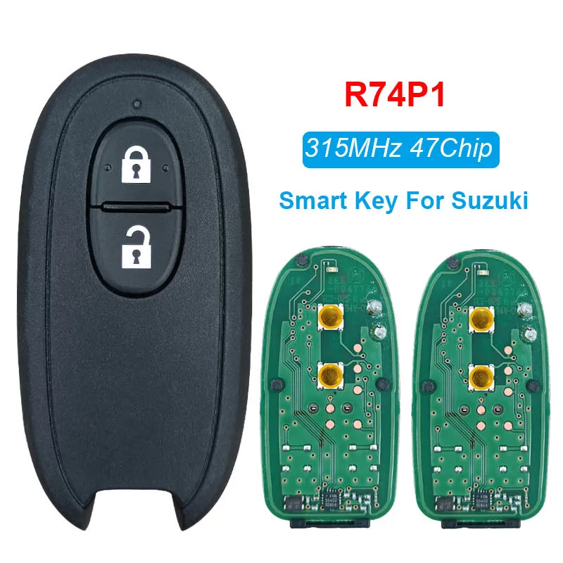 

CN048009 2btn Smart Card Key For Suzuki 315MHz FSK PCF7953X HITAG 3 47 CHIP R74P1 Keyless Remote