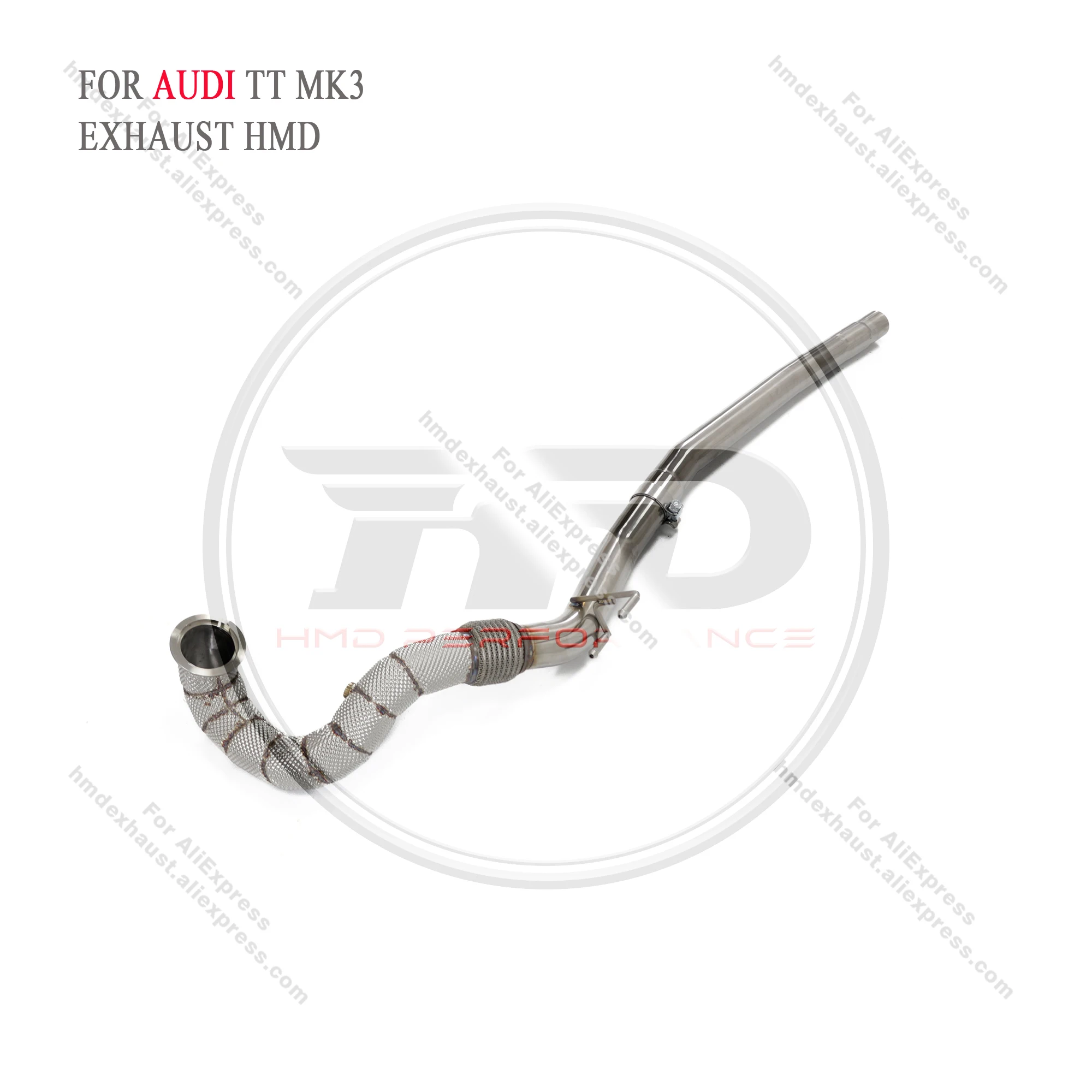 Tubo Di Scarico Hmd Performance In Acciaio Inossidabile Per Audi Tt Mk3 2.0T Con Scudo Termico