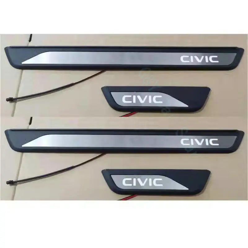 4 Pcs For Honda Civic 2021 2022 11th Car Styling Stainless Steel Led