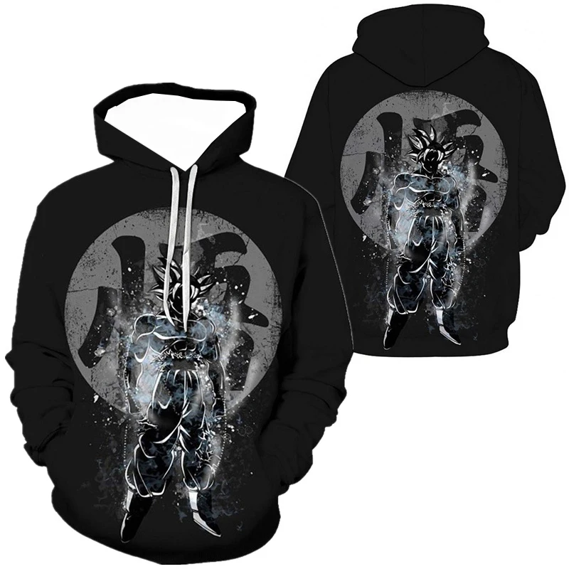 Fall Winter Funny Anime Wukong Cosplay 3D Printing Men's Sweatshirts Fashion Daily Hooded Pullover Long Sleeve Tops Clothing