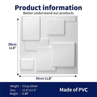 แผ่นผนังตกแต่ง 3 มิติ ขนาด 30x30 ซม. จำนวน 10 ชิ้น สำหรับตกแต่งผนังภายนอก ตกแต่งผนังห้องน้ำ เพดาน โรงแรม สำนักงาน 4