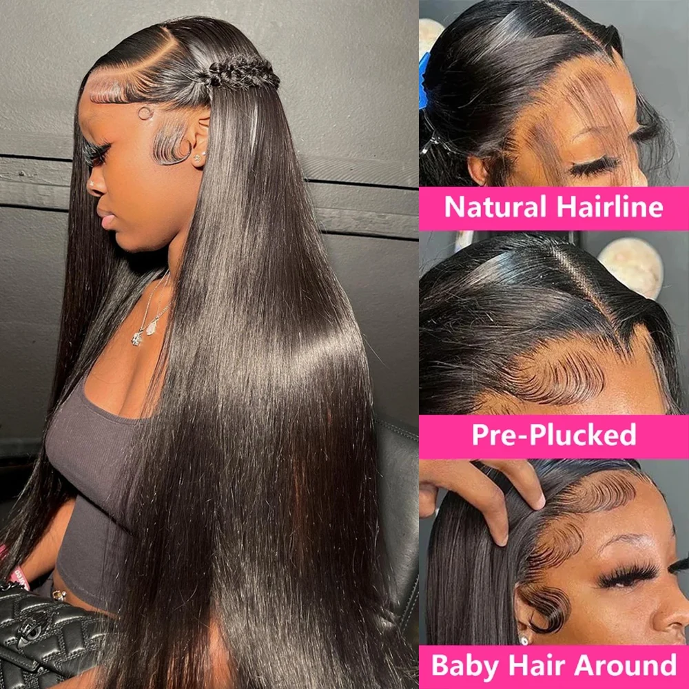 Glueless Wig Human Hair Lace Frontal Wig 250 Density Hd Lace 13X6 Lace Front Wig Bone Straight Lace Front Wigs Wear and Go