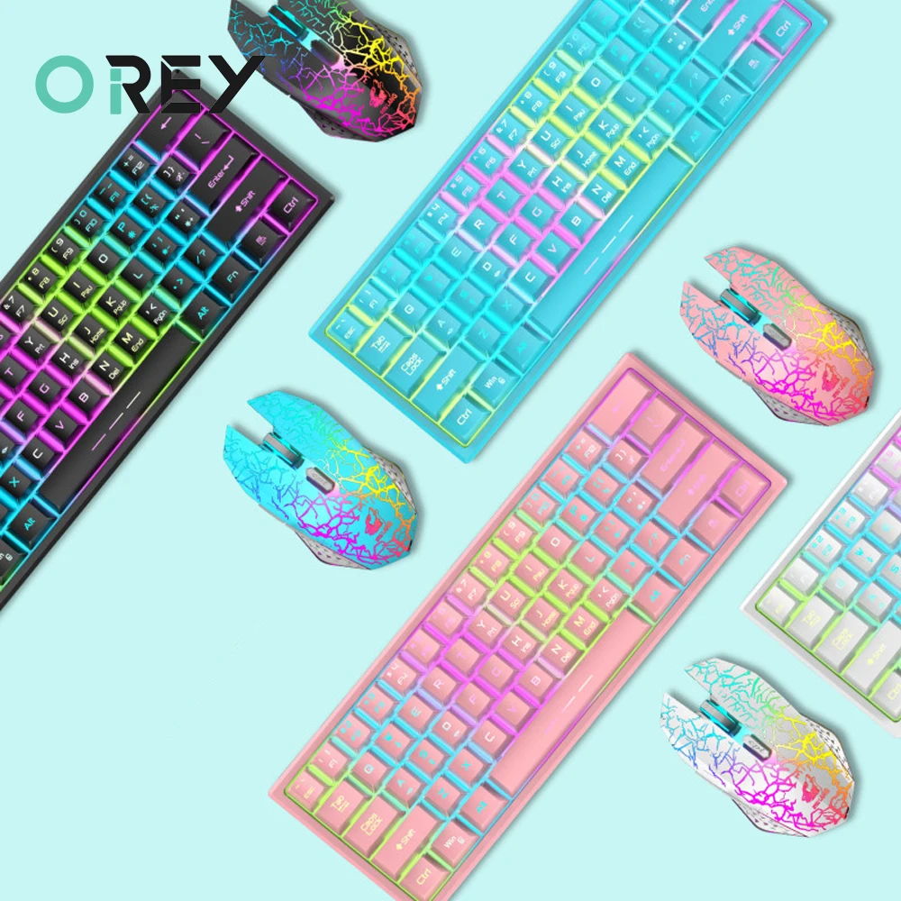 

2.4G Wireless Gaming Keyboard Mouse Combo For Macbook Pro Laptop PC Gamer Computer Rechargable RGB Backlight Keyboard Mouse Set