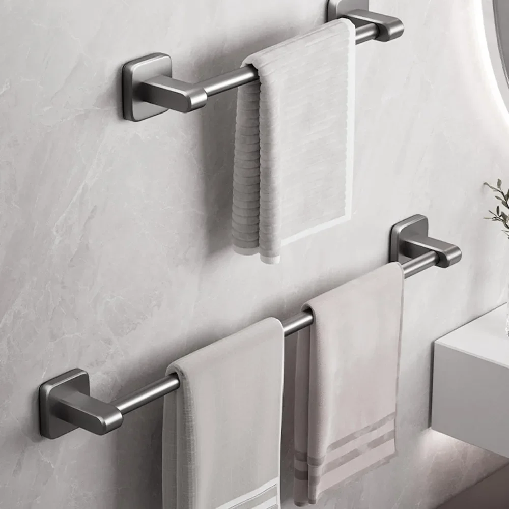 Bathroom Wall Mounted Towel Rack, Towel Bar with Stainless Rack and Hand Holder, Shower and Bath Towels Racks for Bathroom