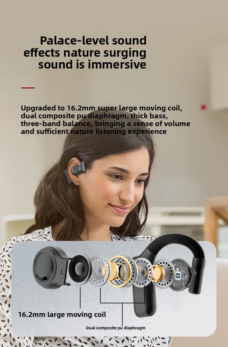 The new cross-border OWS Bluetooth headphones HJ05 feature a metal shell that do