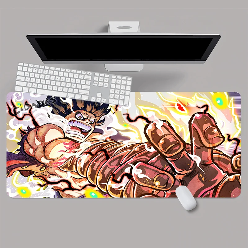 thumbnail image 1 of Alfombrilla de ratón para videojuegos de una pieza, alfombrilla para teclado y ratón de Anime, velocidad XXL, goma de 900x400x2mm, alfombrilla para ratón grande de dibujos animados para ordenador y PC, 1 of 5