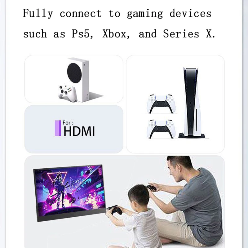 ̸ LCD HD ̹ , ޴ , PC HDMI ȣȯ , ps4 1920x1080p  ȭ ÷, 13.3 ġ