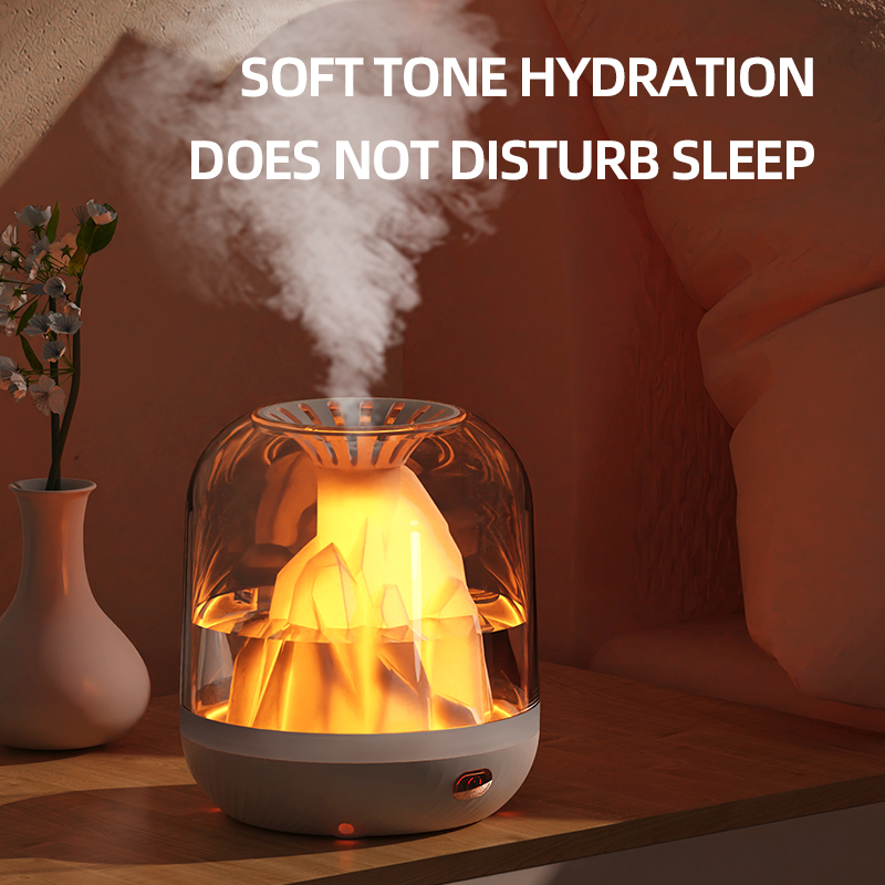 Small Rechargeable Volcano Humidifier, Large-capacity Water Supply Intelligent Spray Atomizer for Home Office