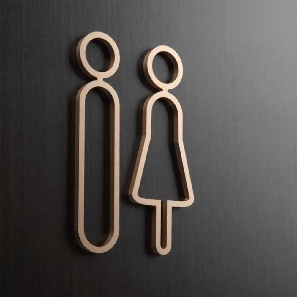 Acrylic Men Women Toilet Signs DIY Removable Wc Holder Signage Board Washroom Sign Plate Set Hotel door signs 3d acrylic wall signs