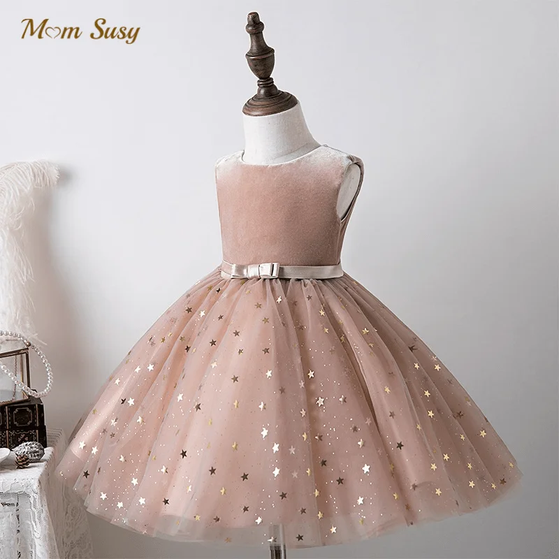 

Baby Girl Princess Velvet Dress Sleeveless Child Sequins Tutu Vestido Spring Autumn Party Birthday Xmas Baby Clothes 1-14Y
