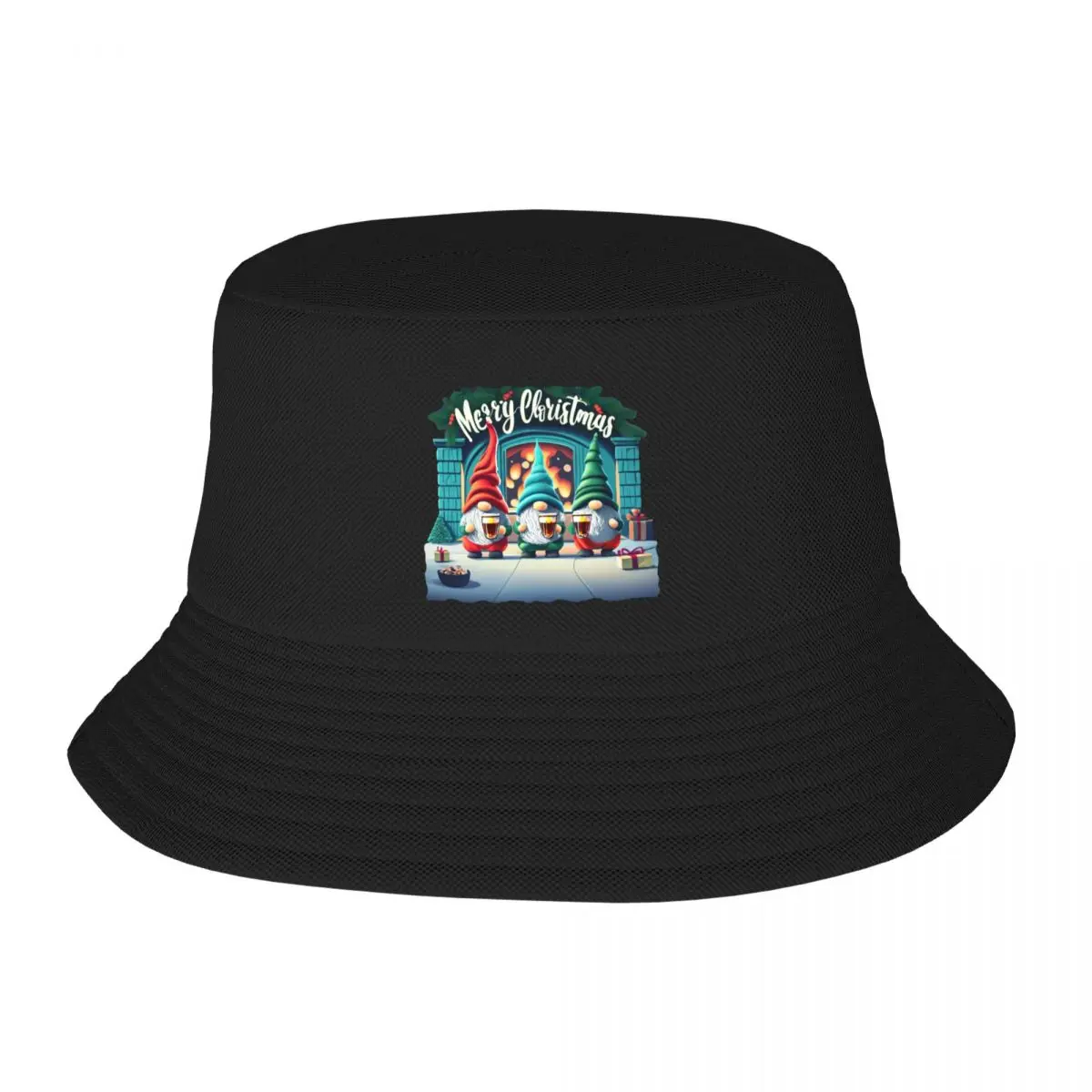 

Merry Christmas, gnomes drink Christmas drinks Bucket Hat Icon Golf Hat Woman Hats Men's