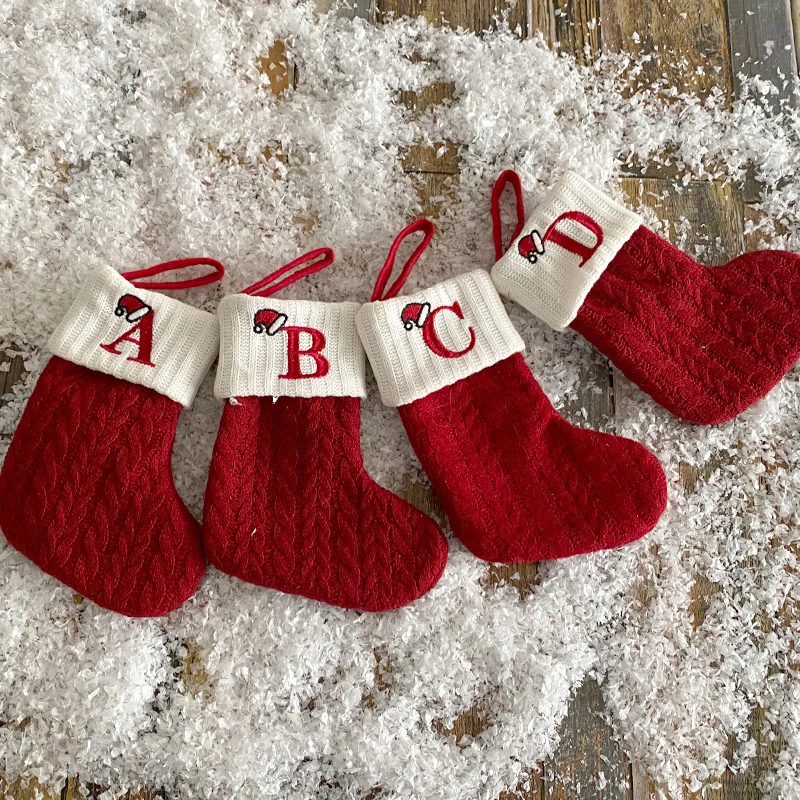 Christmas Decoration Decorative Letters Christmas Boots Stocking Gift Bag Tree Hanging Pendant New Year Deco christmas gift bags gift bags christmas stockings