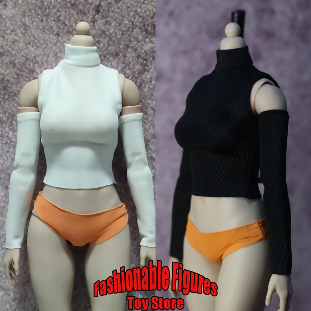

DMTOYS 1/6 Женская тонкая эластичная футболка с длинным рукавом и вырезом на плечах для 12-дюймовых экшн-фигурок кукол