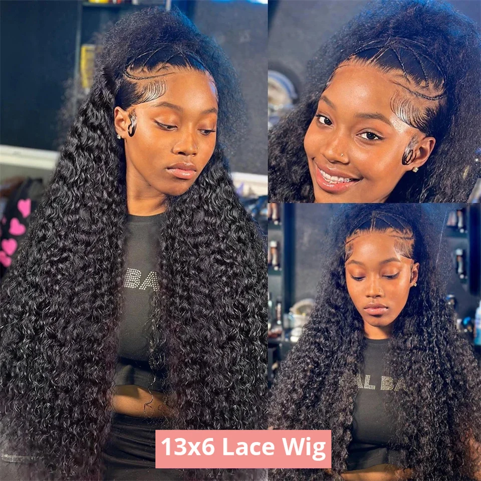250 Density 30 40 Inch Deep Wave 13x6 HD Lace Front Human Hair Wig For Women Loose Water Curly 13x4 Lace Frontal Wig Human Hair