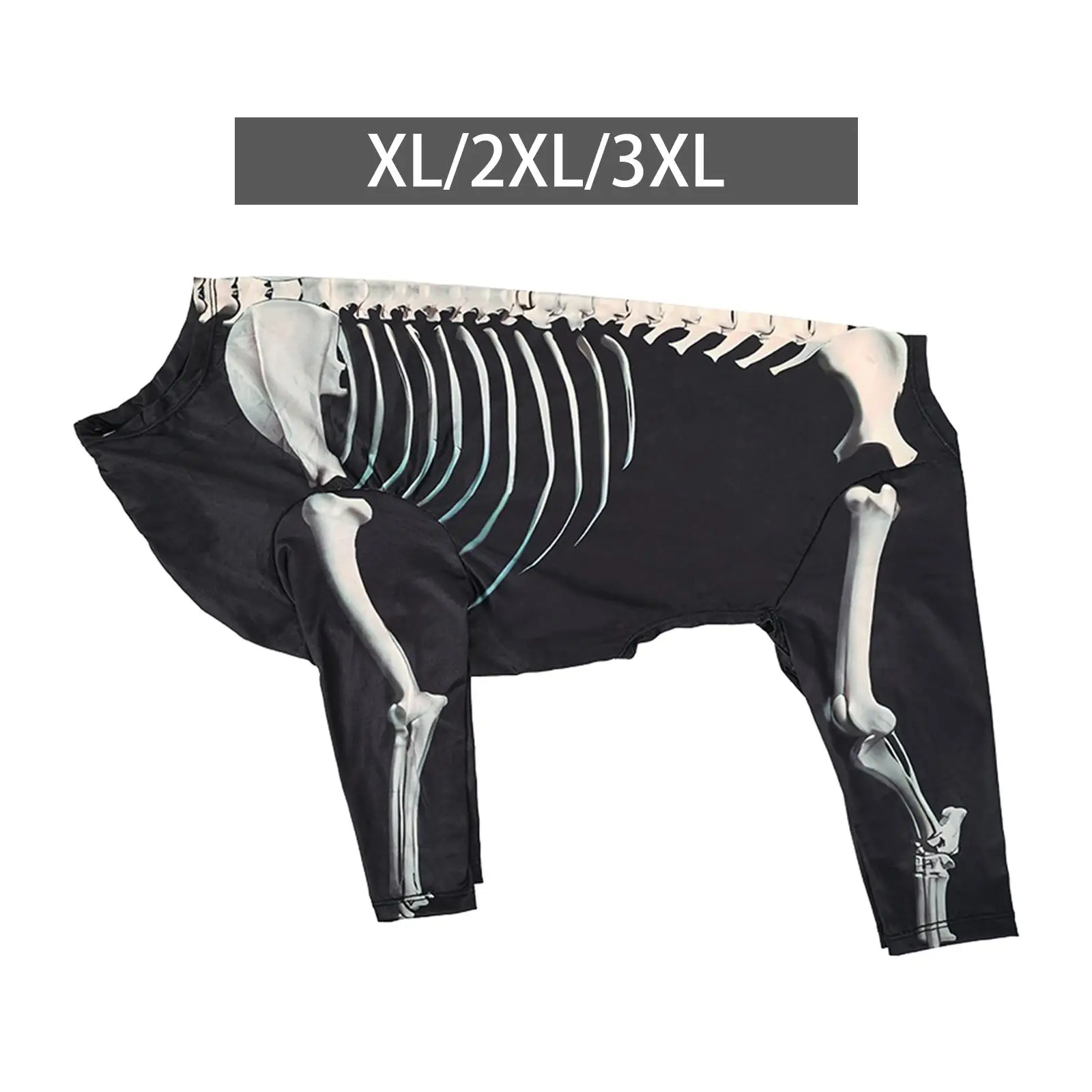 Halloween Skeleton Dog Costume, Apparel Clothes Decorative Jumpsuit Halloween