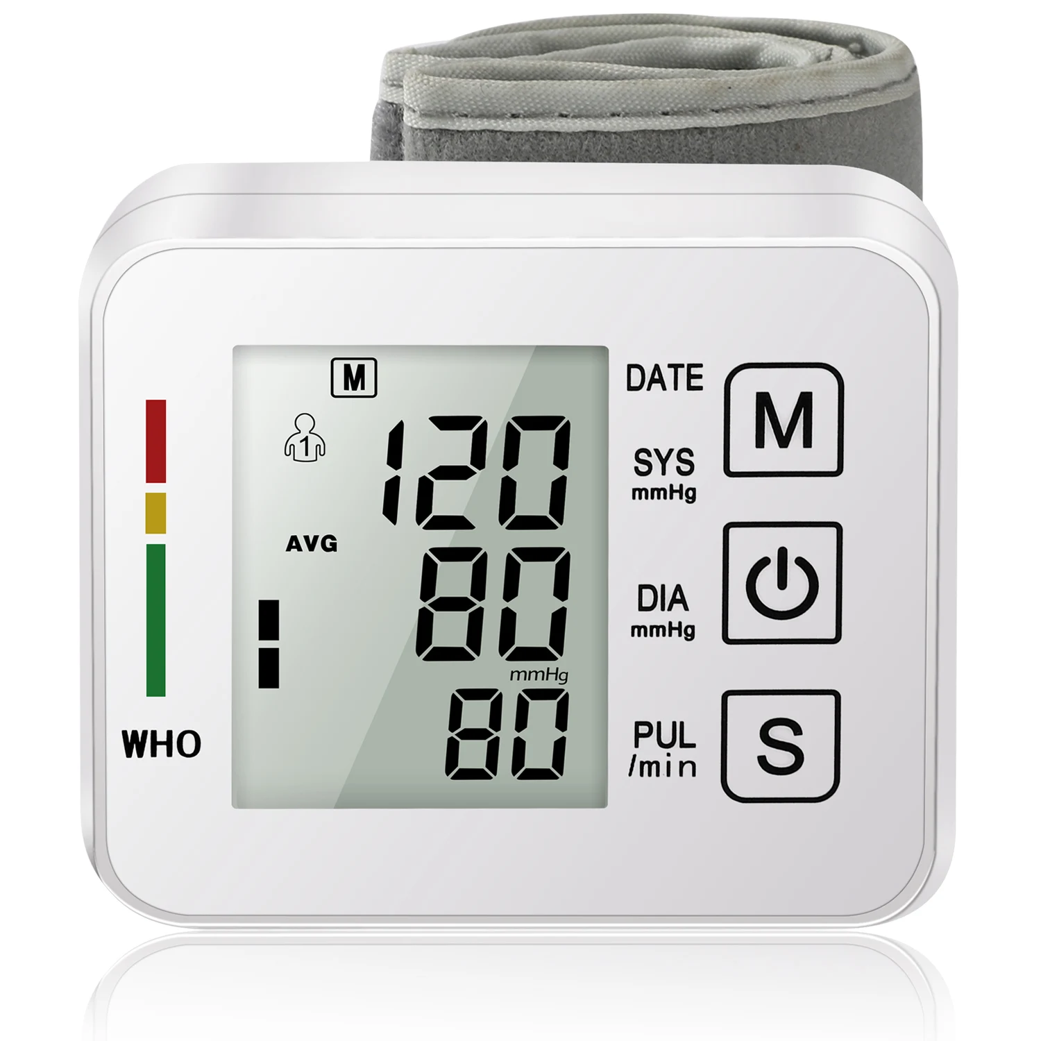 Automatic Digital Wrist Blood Pressure Monitor Sphygmomanometer Tonometer Tensiometer Heart Rate Pulse Meter BP Monitor