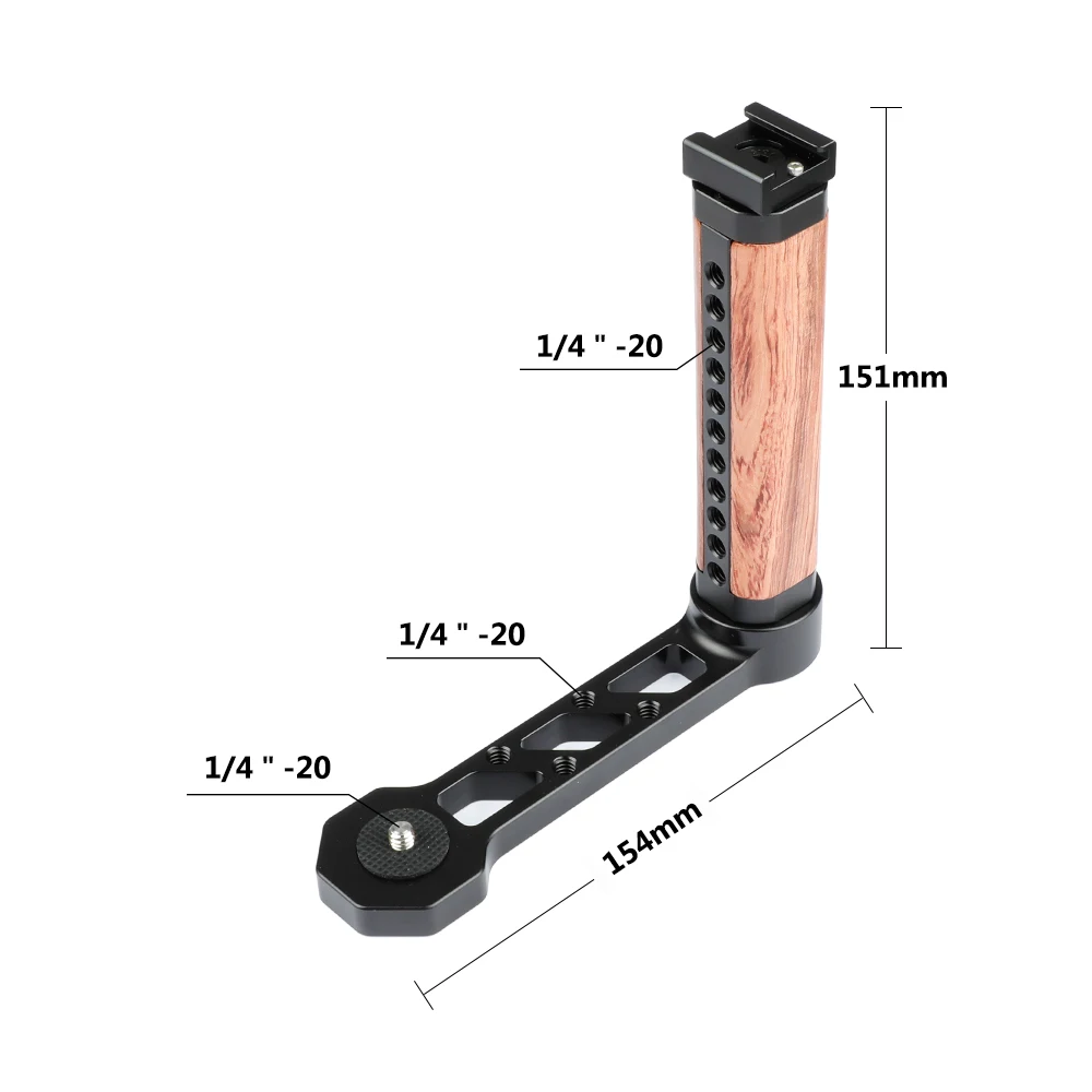 

SZRIG Wooden Handle Grip L-shape With Shoe Mount For RoninS / Zhiyun Crane Series Handheld Gimbal