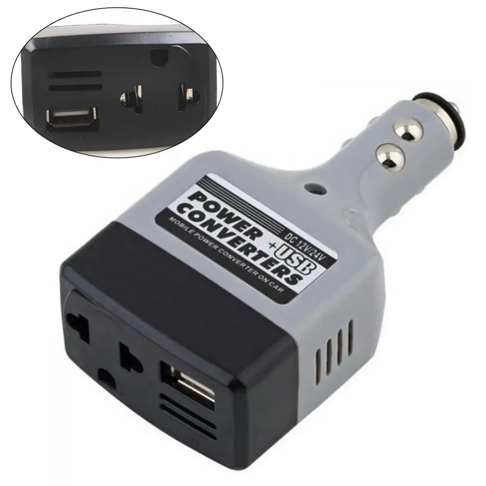 Portable 12V Car Power Inverter Converter DC 12V/24V to AC 220V USB Car Power Inverter Converter Charger Adapter 200W Inversor car converter power inverter converter