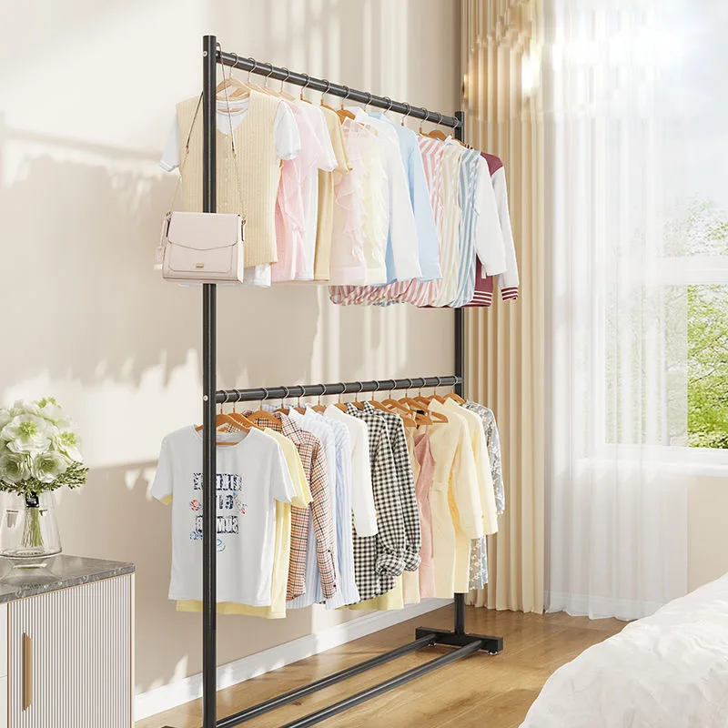 이중 레이어 의류 랙, 바닥부터 천장까지 침실, 가정 의류 랙, 공간 절약, 간단한 보관 랙, 1 개 