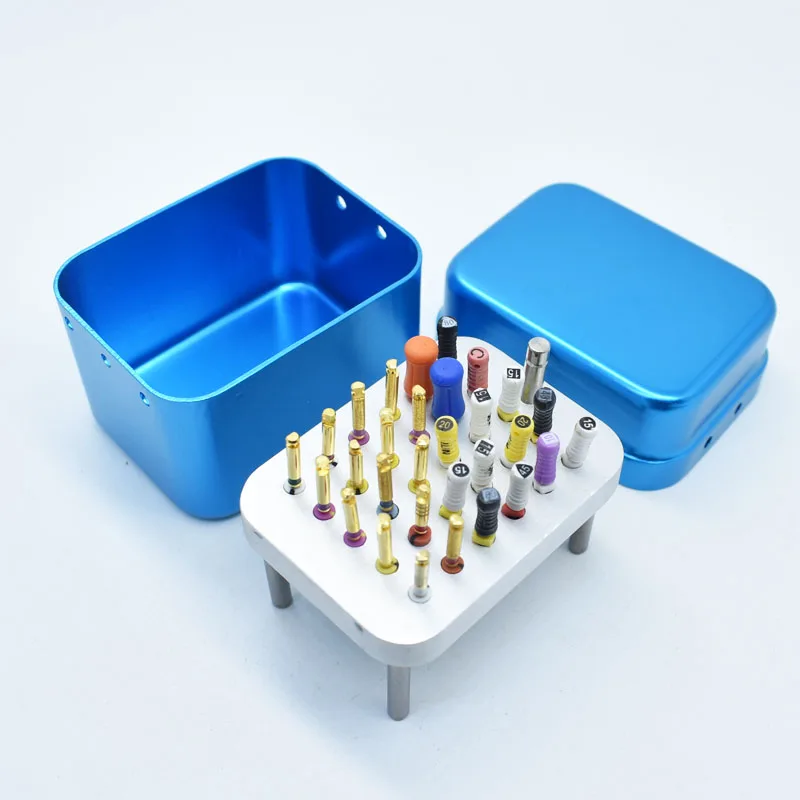 

Dental Disinfection Endo Files Holder Metal Box 30 Points Autoclave Sterilizer Case Burs For Oral Care Tools Random Color