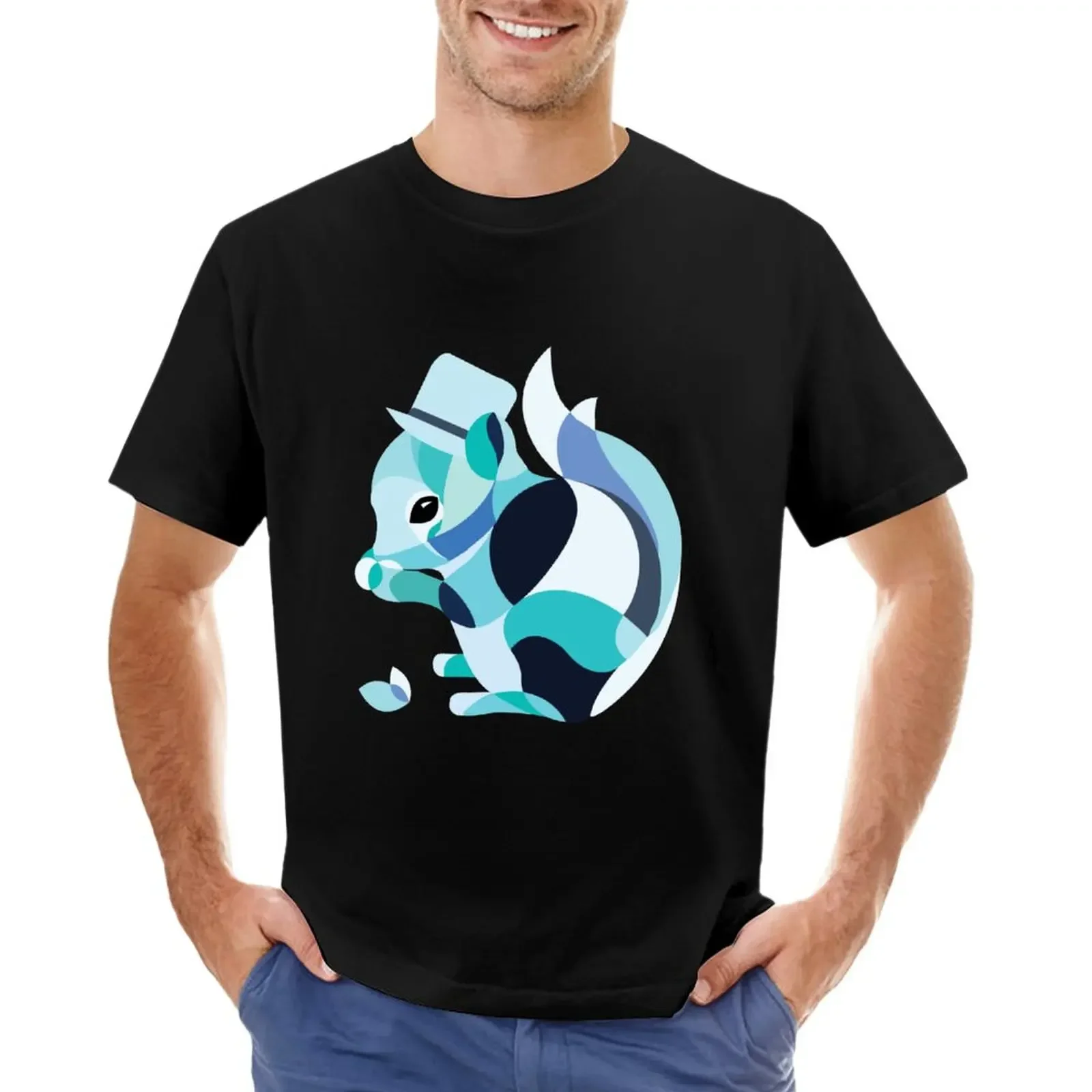 

Blue Squirrel T-Shirt new edition vintage cute clothes summer clothes fruit of the loom mens t shirts