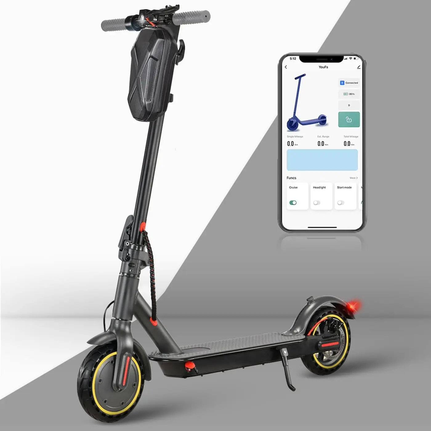 

Electric Scooter 350W 36V 10.4AH 30KM/H Max Speed Smart Scooter with APP Control Portable Folding Electric Scooter for Adults