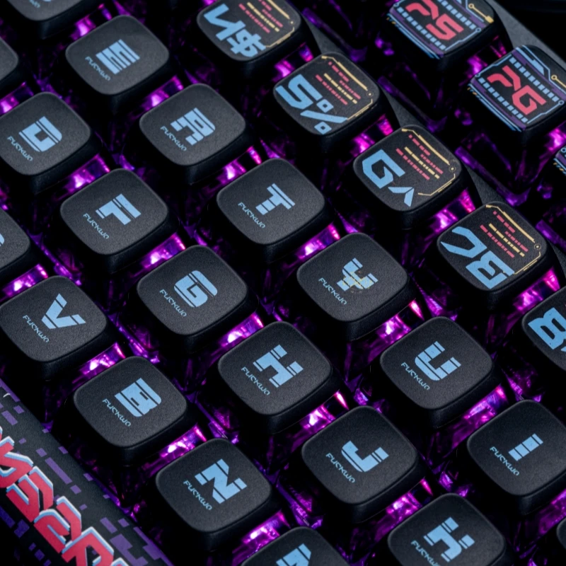 Pudim Transparentes Keycaps Cinco-sided Sublimação Teclado Caps Grupo Asa Perfil Acessório Teclado Mecânico - Imagem 2