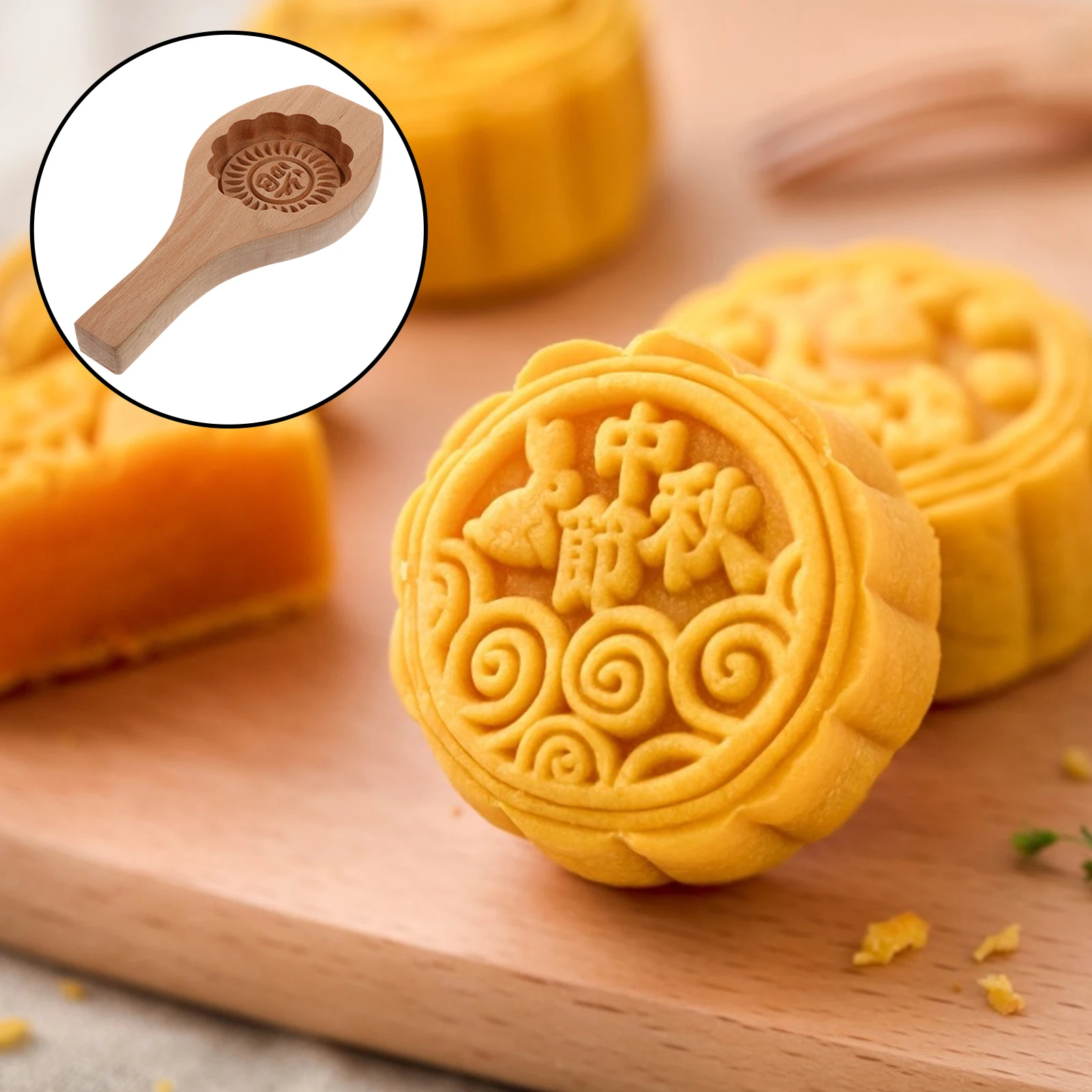 Moon Cake Mold Kitchen Gadgets Butter Cookies Style Utensil Wood Mould Decor Festival Pastry Mold Cake Decoration Baking Tools