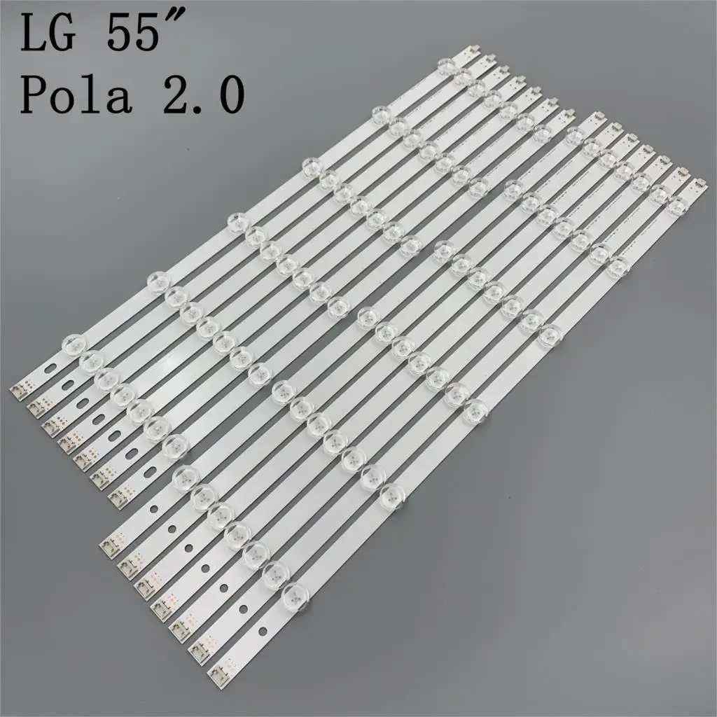 New 14pcs LED backlight strip for LIG 55LA6205 55LA6200 55LA6210 55LA6208 LN54M550060V12 INNOTEK POLA2.0 55 R L POLA 2.0 55inch