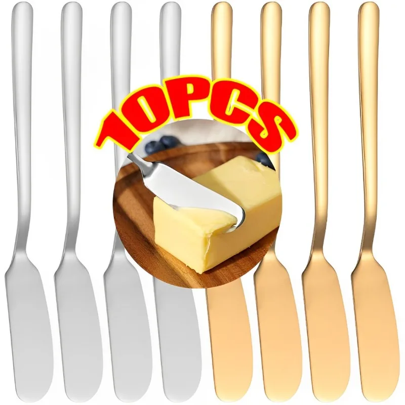 10/1PCS Stainless Steel Butter Knife Long Handle Cheese Bread Jam Cutter Multifunctional Western Food Tableware Kitchen Gadgets