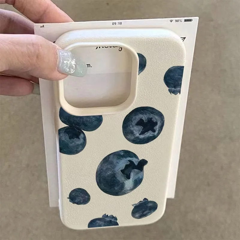 Minimalist Blueberry Pattern Silicone Bumper Phone Case